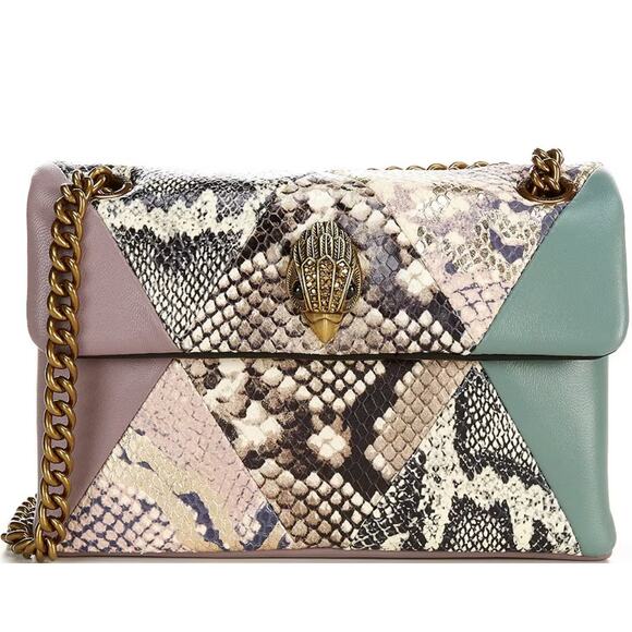 Kurt Geiger London,Leather Mini Kensington Multi Print Chain Strap Crossbody